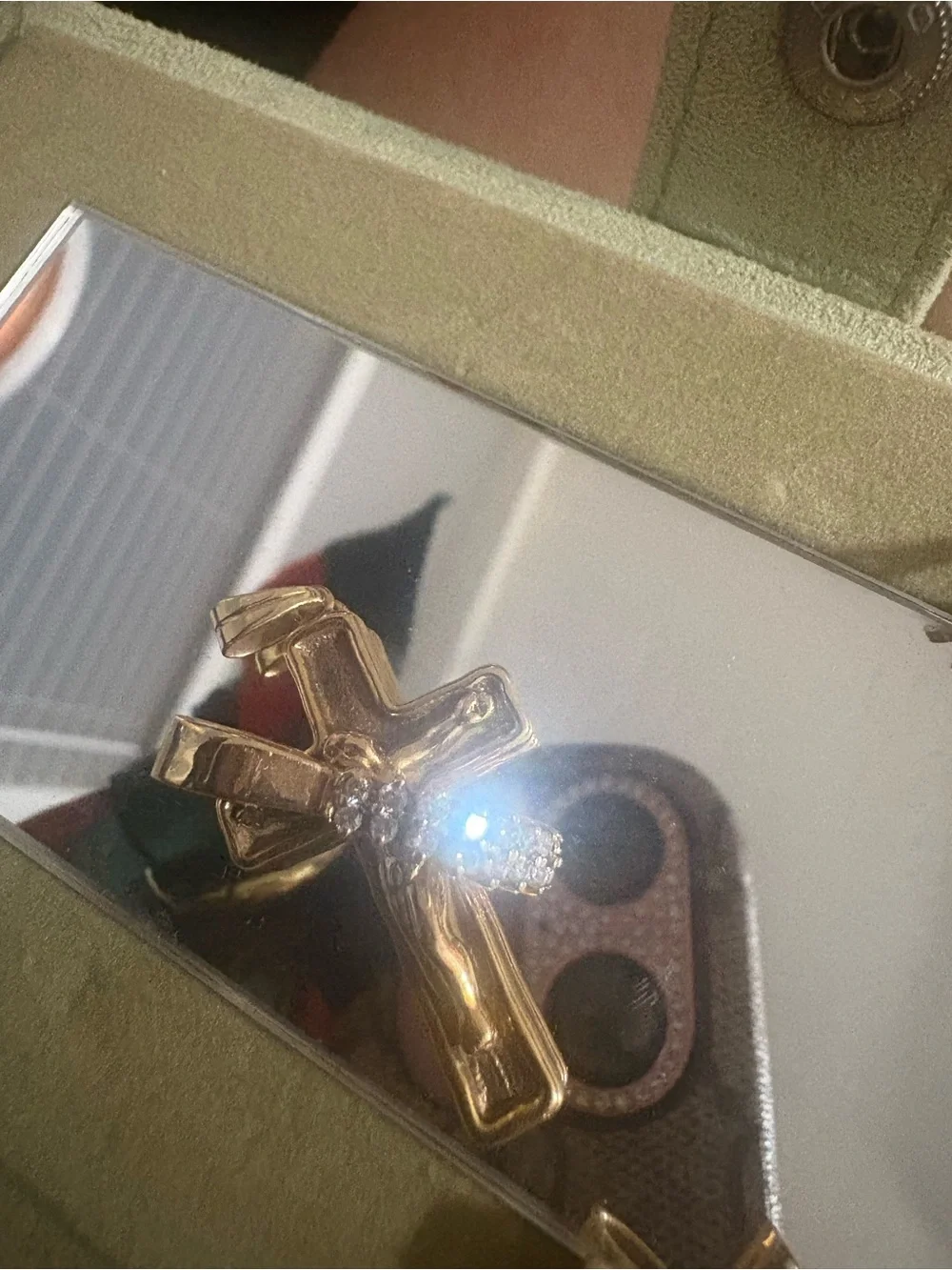 Real Gold solid not hollow pendant sparkly Natural .60 diamonds.